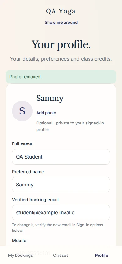 Make your profile yours screen